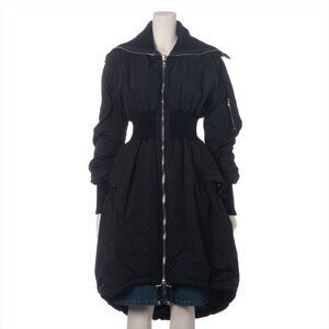 Alexander McQueen Black Couture Bomber Jacket Down coat Sz-38 Black